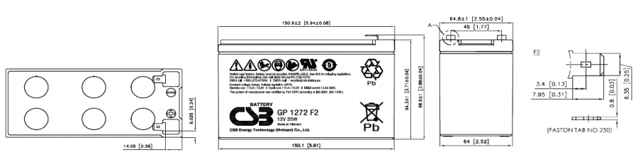 Габариты CSB GP1272 F2