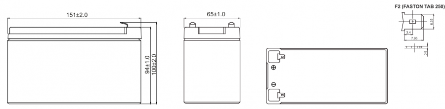 Размеры WBR HR1234W F2